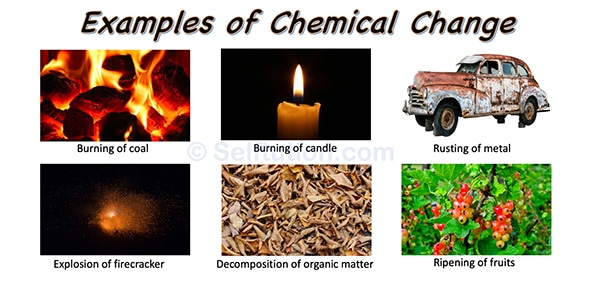 Examples of chemical change. Difference between physical and chemical changes