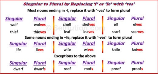 Rules of Singular and Plural Nouns with Examples » Selftution