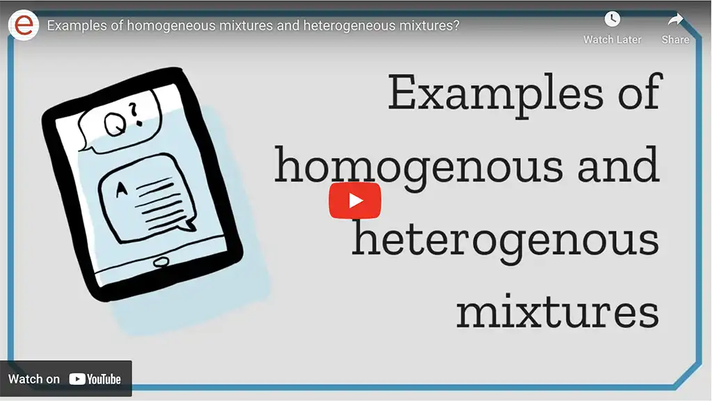 Examples of Homogeneous and heterogeneous mixtures