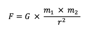 The formula for gravitational force