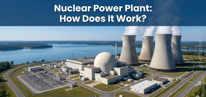 Nuclear power plant hero image showing cooling towers and reactor building with blog title overlay